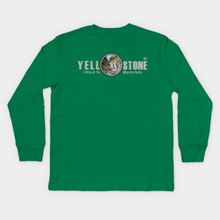 I Hiked to Mystic Falls, Yellowstone National Park - dark Kids Long Sleeve T-Shirt